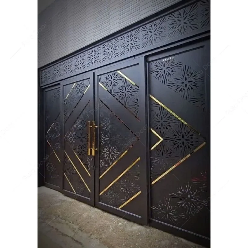 Cổng trượt quay 4 cánh họa tiết CMT06