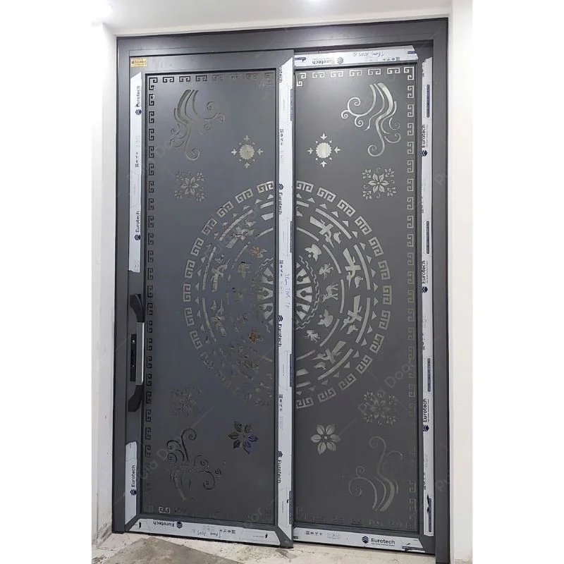 Cổng trượt quay hệ hoàng gia 2 cánh CNC CMT04