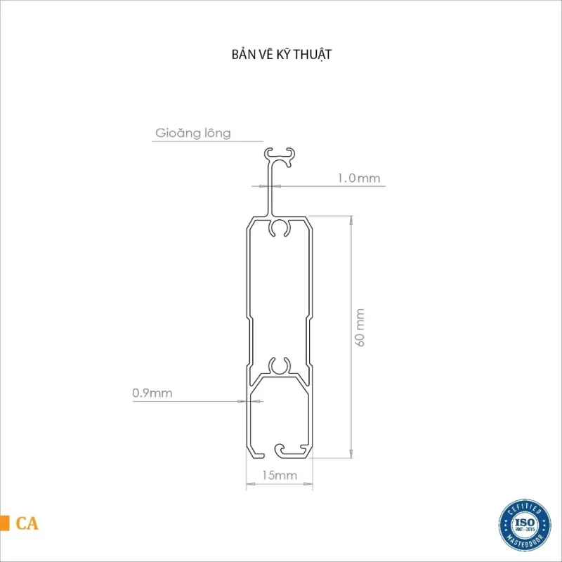 Bản vẽ kỹ thuật Cửa cuốn khe thoáng Masterdoor Comax A