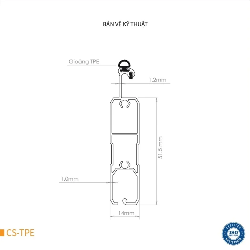 Bản vẽ kỹ thuật Cửa cuốn khe thoáng Masterdoor Comax S-TPE