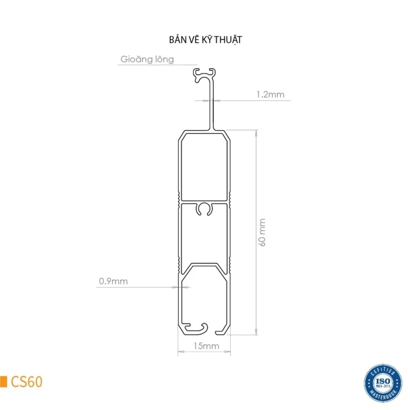 Bản vẽ kỹ thuật Cửa cuốn khe thoáng Masterdoor Comax S60