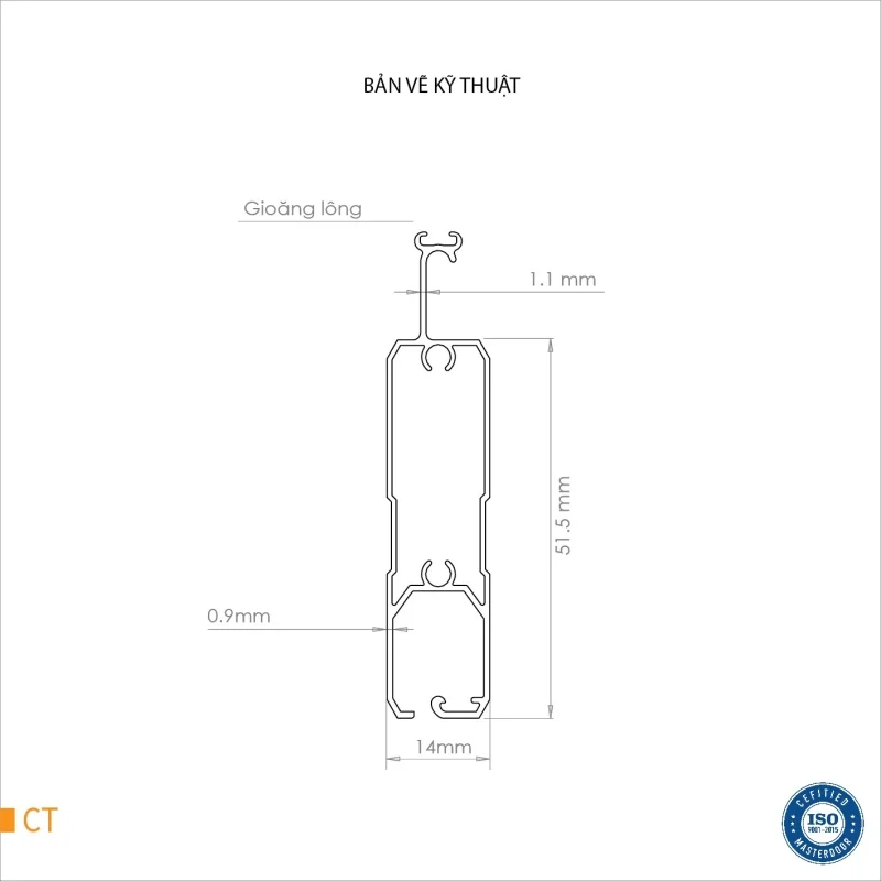 Bản vẽ kỹ thuật Cửa cuốn khe thoáng Masterdoor Comax T