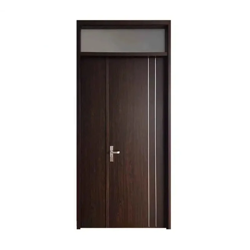 Cửa gỗ nhựa Composite cánh lệch 2 chỉ kèm ô thoáng PDL07