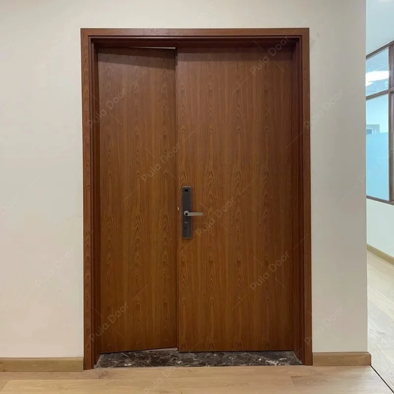 Cửa gỗ nhựa Composite cánh lệch PDL01 tại nhà khách ở Đông Anh