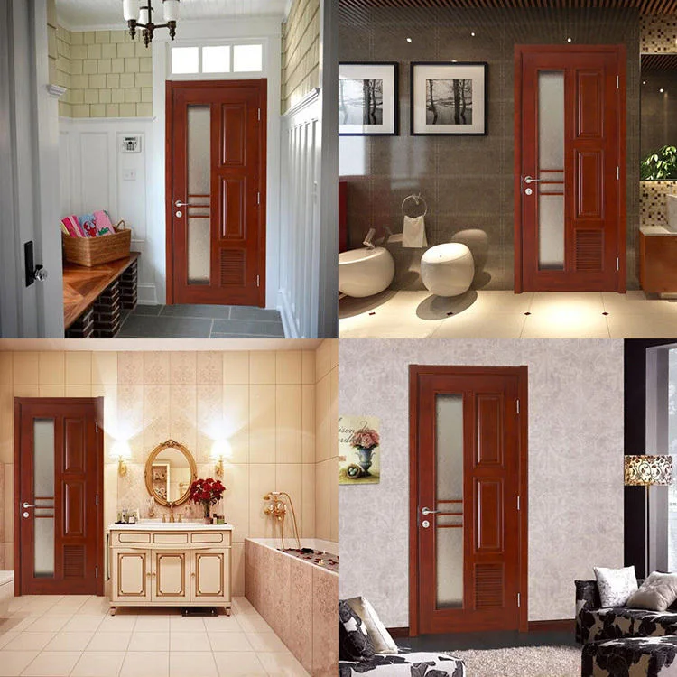 Cửa gỗ nhựa Composite ô kính kèm ô chớp 2 ô huỳnh PDO18
