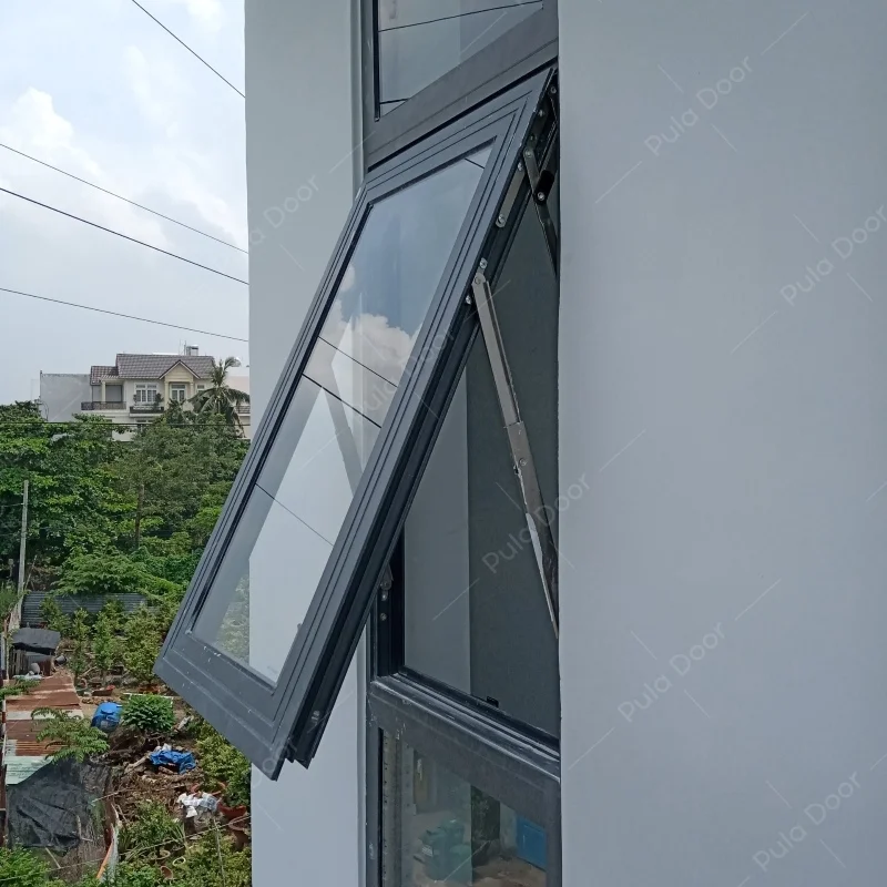 Cửa sổ 1 cánh mở hất nhôm Xingfa VN XV1H tại nhà khách ở Vĩnh Tuy - Hà Nội