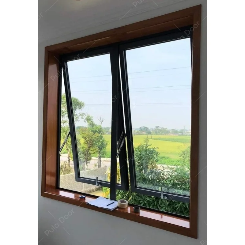 Cửa sổ 2 cánh mở hất 2 cánh nhôm Xingfa VN XV2H tại nhà khách ở Đông Anh - HN
